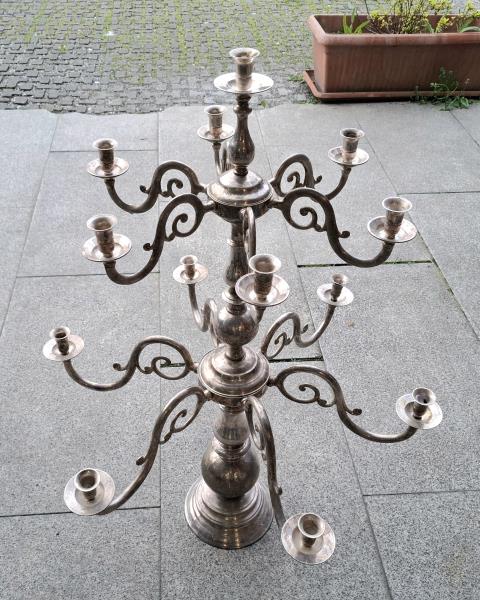 CANDELABRO 13 FIAMME BROGGI METALLO ARGENTATO