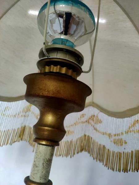 LAMPADA FERRO DORATA CAPPELLO FRANGE