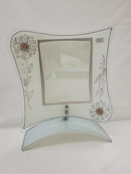 PORTAFOTO MURANO FIORI ARGENTATI