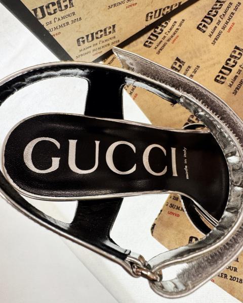 SANDALO GUCCI CON PLATEAU ARGENTO N 37