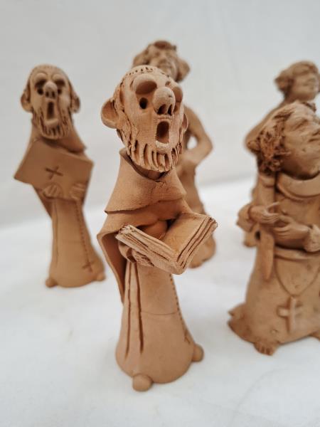 6 STATUETTE FRATICELLI IN TERRACOTTA