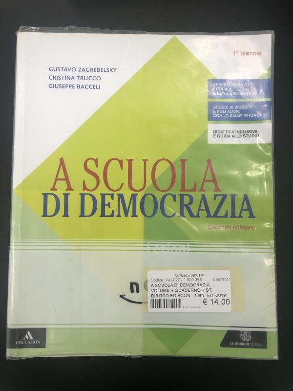 A SCUOLA DI DEMOCRAZIA VOLUME + QUADERNO + ST. DIRITTO ED ECON.  1 BN  ED. 2019
