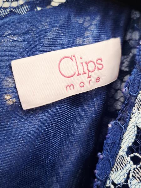 ABITO CLIPS BLU FIORI RICAMI TG 42