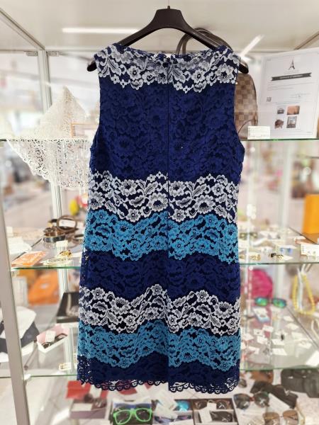 ABITO CLIPS BLU FIORI RICAMI TG 42