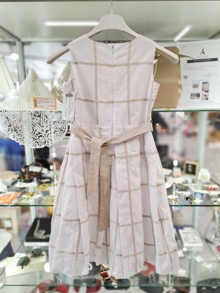 ABITO ELSY BIANCO QUADRI BEIGE TG 34 (VESTE 8/9 ANNI)