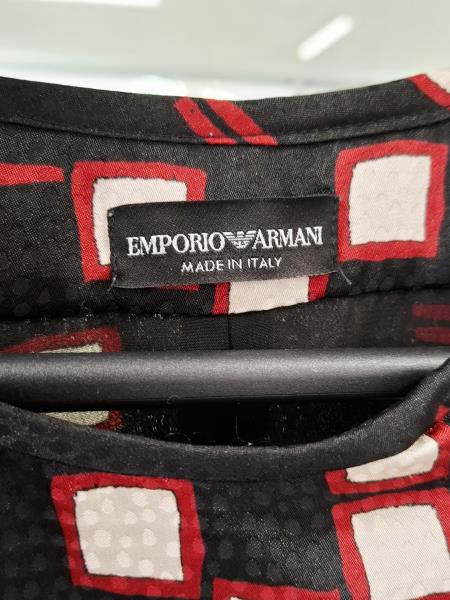 ABITO EMPORIO ARMANI NERO QUADROTTI ROSSI TG 44