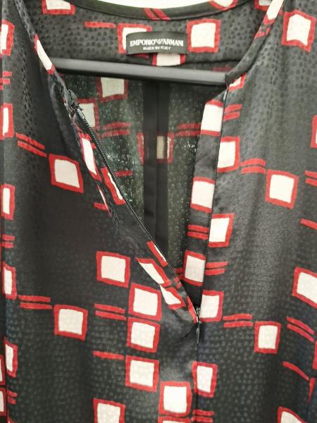 ABITO EMPORIO ARMANI NERO QUADROTTI ROSSI TG 44