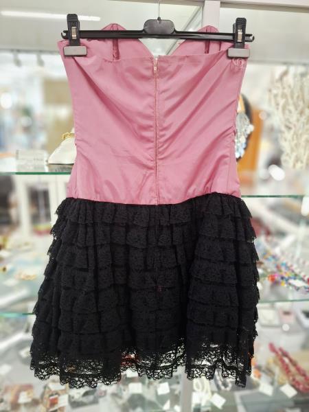 ABITO GULP ROSA NERO GONNA BALZE PIZZO TG S