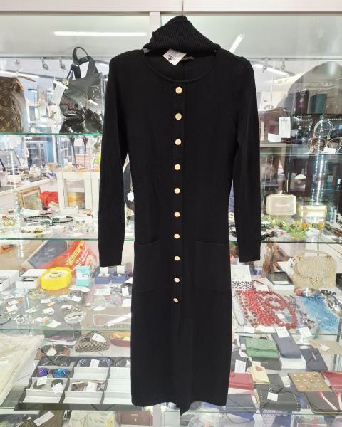 ABITO LUISA SPAGNOLI NERO LUNGO CON SCALDACOLLO TG S