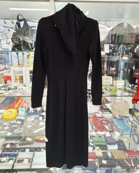 ABITO LUISA SPAGNOLI NERO LUNGO CON SCALDACOLLO TG S