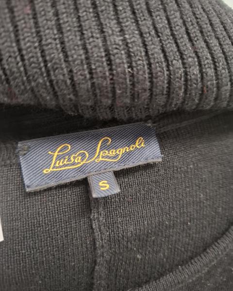 ABITO LUISA SPAGNOLI NERO LUNGO CON SCALDACOLLO TG S