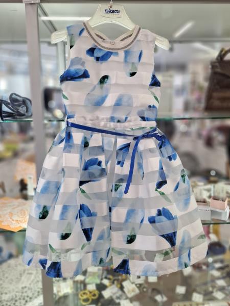 ABITO MEK FIORI BLU TG 6 ANNI