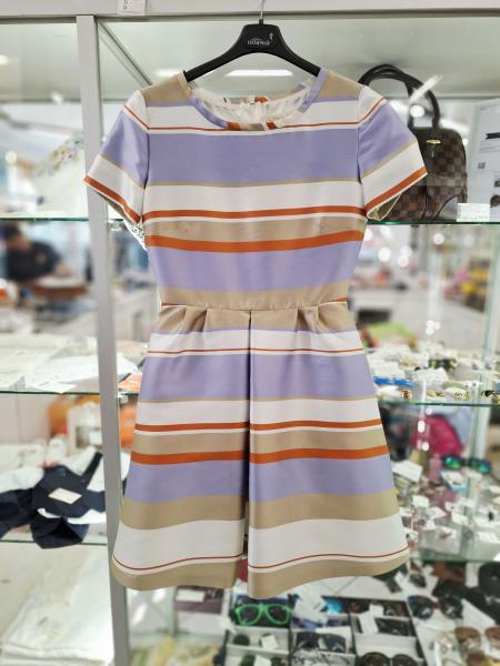 ABITO NINA RICCI PARIS RIGHE LILLA BEIGE TG S