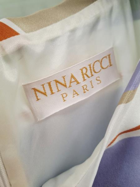 ABITO NINA RICCI PARIS RIGHE LILLA BEIGE TG S