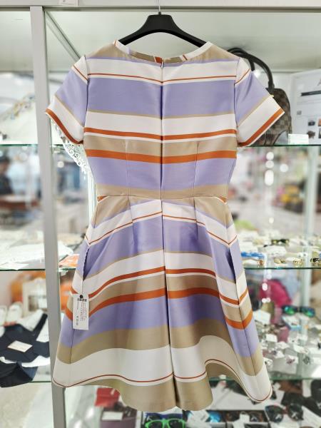 ABITO NINA RICCI PARIS RIGHE LILLA BEIGE TG S