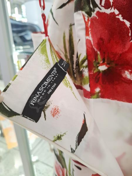 ABITO RINASCIMENTO BIANCO FIORI ROSSI CON GIACCHINA E CINTURA TG M