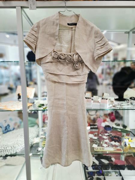 ABITO RINASCIMENTO LINO ROSELLINE CON GIACCHINA TG S