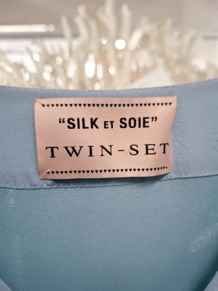 ABITO TWIN SET SILK ET SOIE AZZURRO TG M
