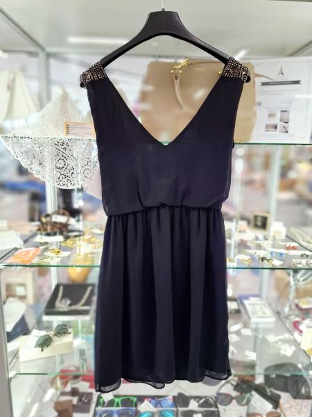 ABITO ZARA BLU SPALLINE PAILLETTES E PEPITE TG S