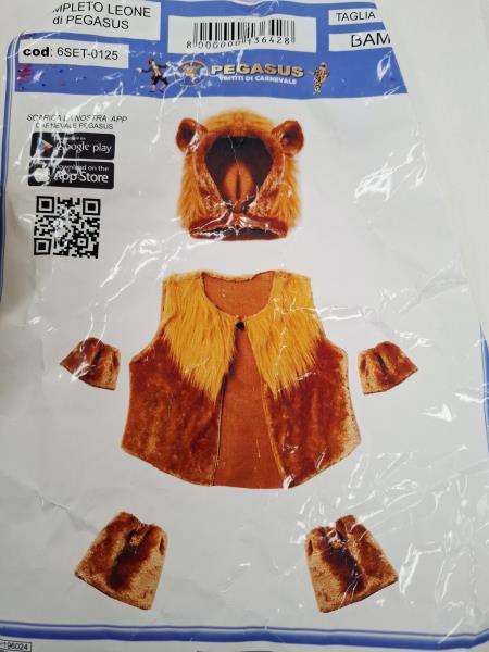 ACCESSORI COSTUME CARNEVALE LEONE TG 7/8 ANNI