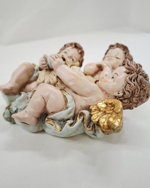 ACQUASANTIERA TRIS ANGIOLETTI GESSO