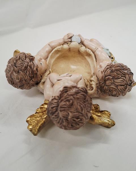 ACQUASANTIERA TRIS ANGIOLETTI GESSO