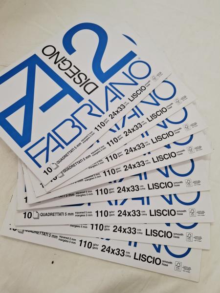 ALBUM FABRIANO F2 CM. 24 X 33 QUADRETTATO 5MM. FG.10 GR.110