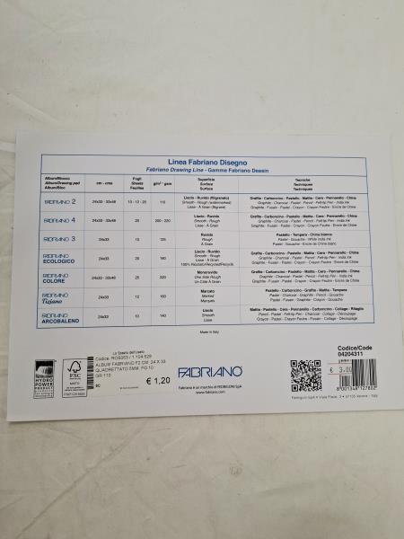 ALBUM FABRIANO F2 CM. 24 X 33 QUADRETTATO 5MM. FG.10 GR.110