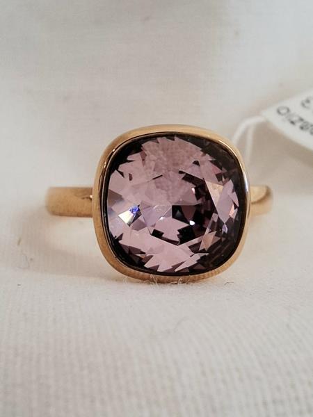 ANELLO BROSWAY DORATO PIETRA VIOLA