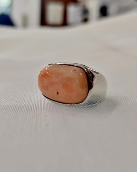 ANELLO ARGENTO PIETRA ROSA
