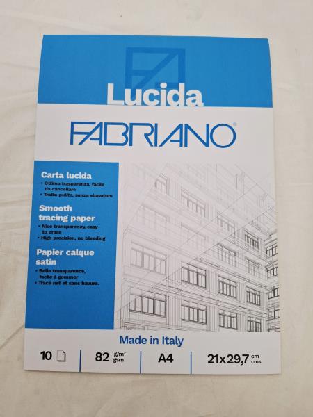 BLOCCO CARTA LUCIDA A4, 10 FOGLI, 82g