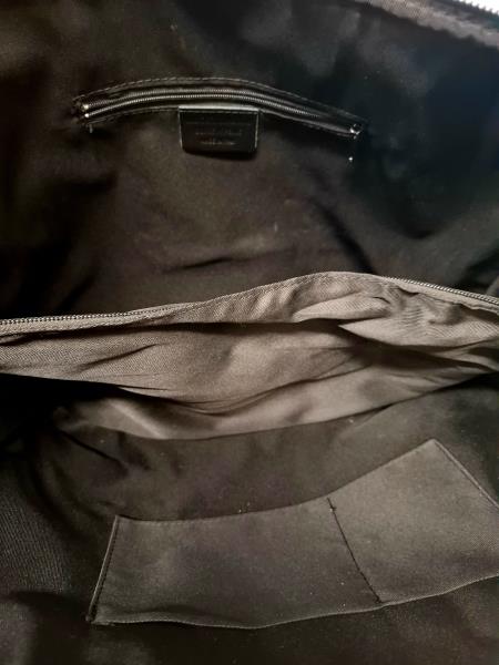 BORSA PELLE BLU ZIP LATERALI