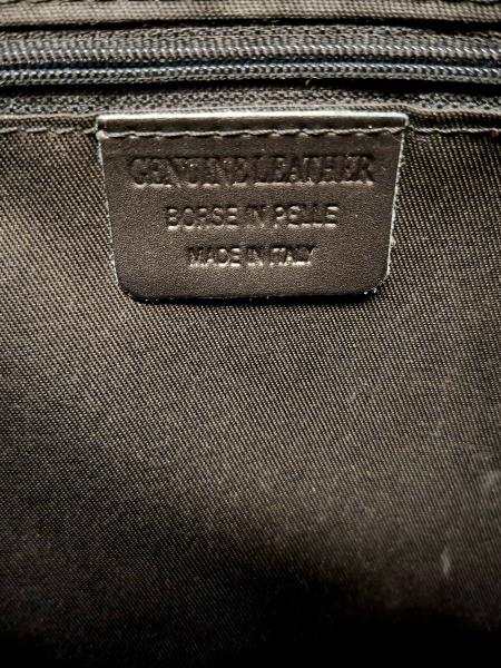 BORSA PELLE BLU ZIP LATERALI