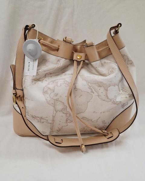 BORSA PRIMA CLASSE BIANCA FINITURE ROSA