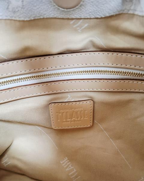 BORSA PRIMA CLASSE BIANCA FINITURE ROSA