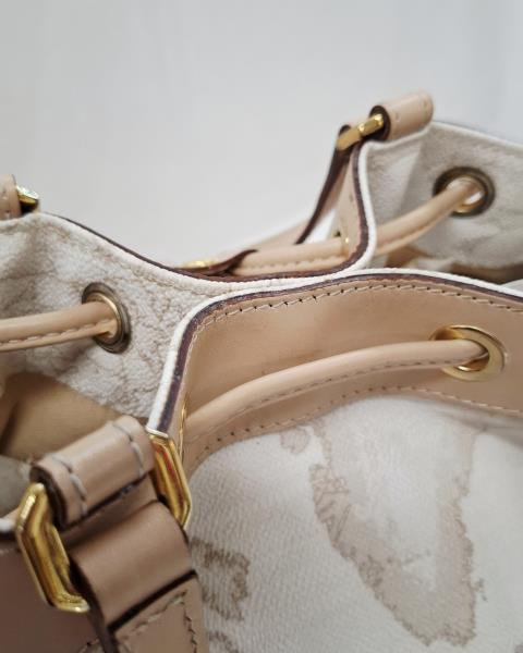 BORSA PRIMA CLASSE BIANCA FINITURE ROSA
