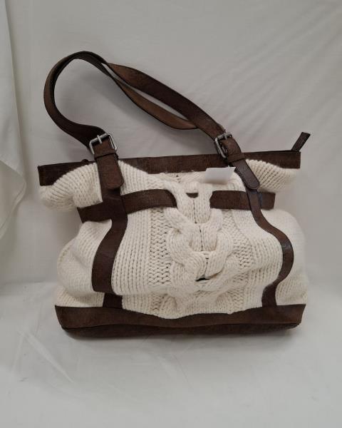 BORSA WOOLRICH LANA BEIGE E CUOIO