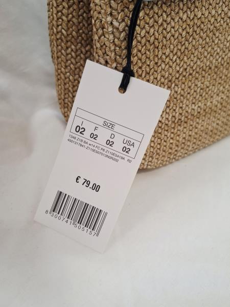 BORSETTA MOTIVI PAGLIA RIGHE AZZURRE CON TRACOLLA NUOVA!
