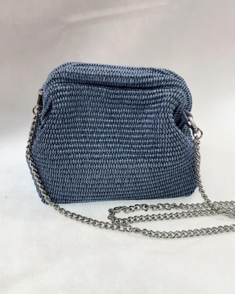 BORSETTA RAFIA AZZURRA ITALY
