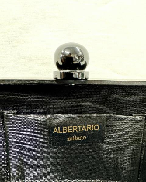 BORSETTA VINTAGE ALBERTARIO RIGIDA NERA