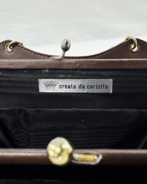 BORSETTA  VINTAGE COCCO CATENELLE DORATE