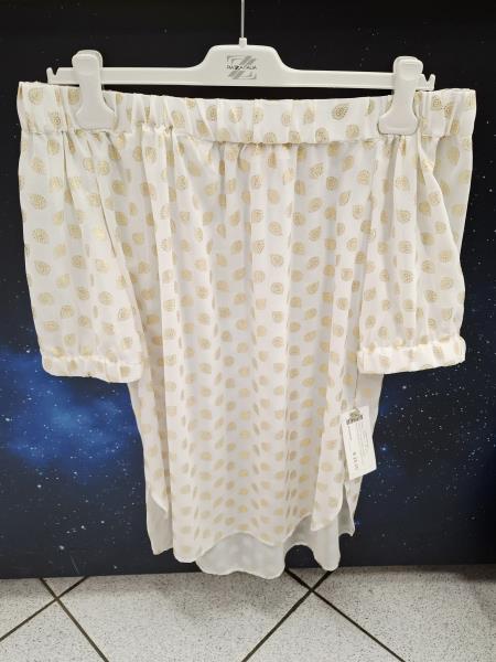 CAMICETTA MICHAEL KORS BIANCA CERCHIETTI DORATI TG S