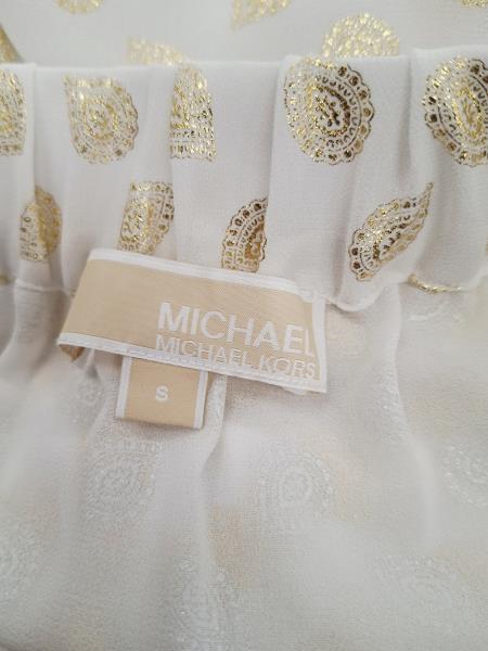 CAMICETTA MICHAEL KORS BIANCA CERCHIETTI DORATI TG S
