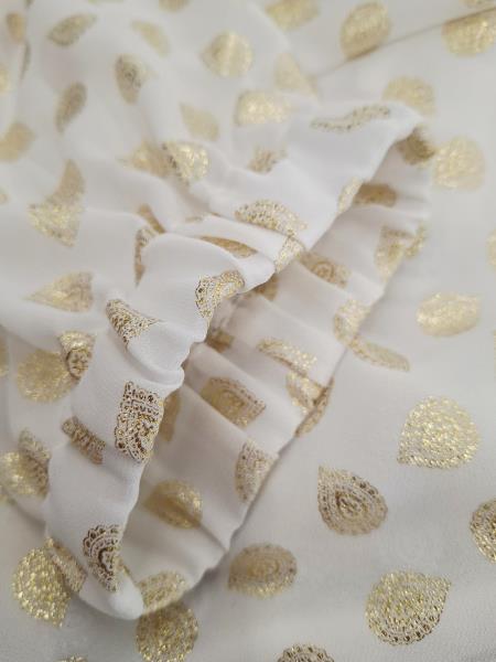 CAMICETTA MICHAEL KORS BIANCA CERCHIETTI DORATI TG S