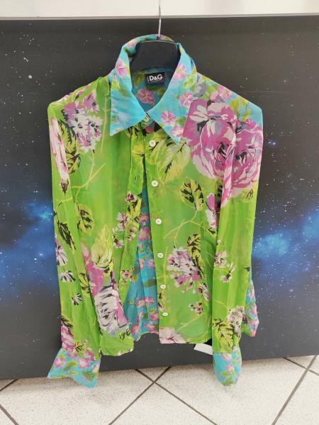 CAMICIA D&G VERDE FIORI VELATA TG S
