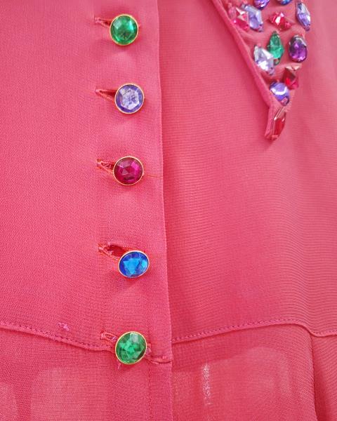 CAMICIA LA GATTA SUL TETTO CHE SCOTTA FUXIA TG M VINTAGE