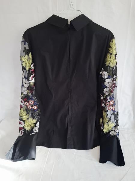 CAMICIA NARA CAMICIE NERA PIZZO FIORI MANICHE VELATE TG I