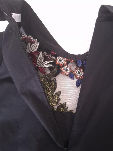 CAMICIA NARA CAMICIE NERA PIZZO FIORI MANICHE VELATE TG I