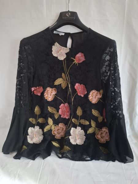 CAMICIA NARA CAMICIE NERA PIZZO FIORI TG L