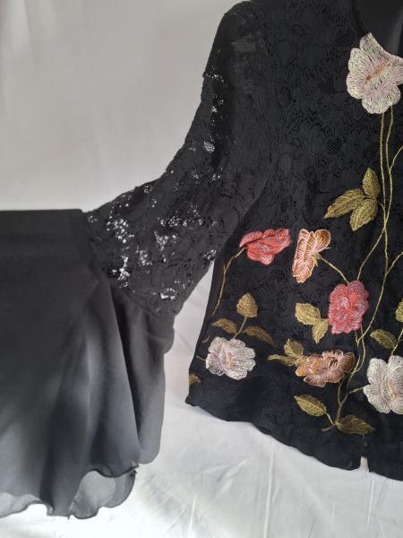 CAMICIA NARA CAMICIE NERA PIZZO FIORI TG L